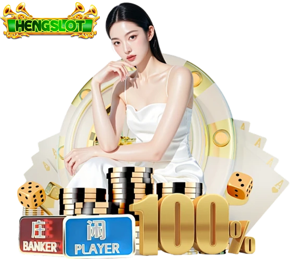 HENGSLOT โปรบาคาร่า ชิปเงินกองสูงและตัวเลขโบนัส 100% พร้อมดีลเลอร์สาวชุดขาว